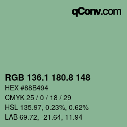 Farbcode: RGB 136.1 180.8 148 | qconv.com