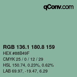 Color code: RGB 136.1 180.8 159 | qconv.com