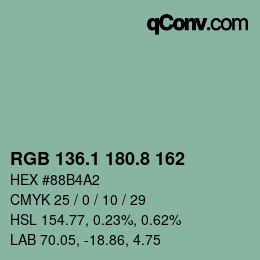 Code couleur: RGB 136.1 180.8 162 | qconv.com