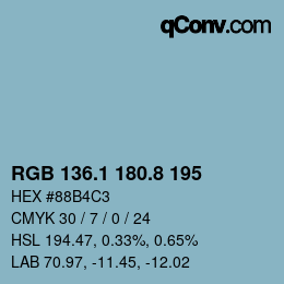 カラーコード: RGB 136.1 180.8 195 | qconv.com