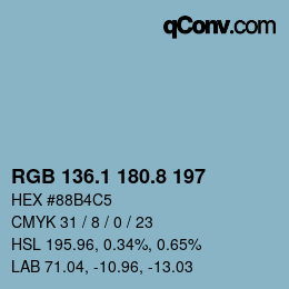 Color code: RGB 136.1 180.8 197 | qconv.com