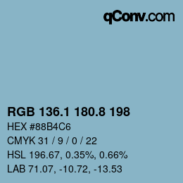Color code: RGB 136.1 180.8 198 | qconv.com