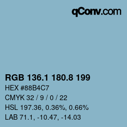 Farbcode: RGB 136.1 180.8 199 | qconv.com