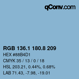 Farbcode: RGB 136.1 180.8 209 | qconv.com