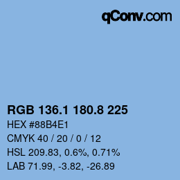 カラーコード: RGB 136.1 180.8 225 | qconv.com
