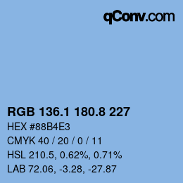 Color code: RGB 136.1 180.8 227 | qconv.com