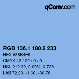 Color code: RGB 136.1 180.8 233 | qconv.com