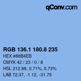 Color code: RGB 136.1 180.8 235 | qconv.com