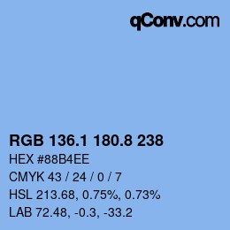 Color code: RGB 136.1 180.8 238 | qconv.com