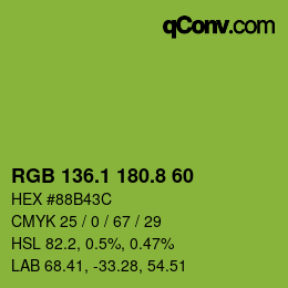 カラーコード: RGB 136.1 180.8 60 | qconv.com