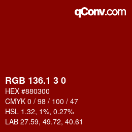 カラーコード: RGB 136.1 3 0 | qconv.com