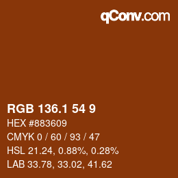 カラーコード: RGB 136.1 54 9 | qconv.com