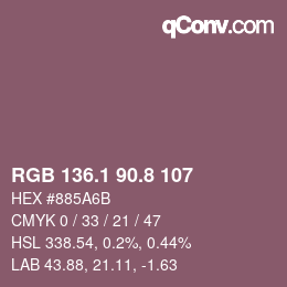 Color code: RGB 136.1 90.8 107 | qconv.com