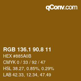 カラーコード: RGB 136.1 90.8 11 | qconv.com