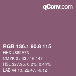Color code: RGB 136.1 90.8 115 | qconv.com