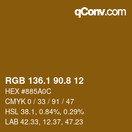 Color code: RGB 136.1 90.8 12 | qconv.com