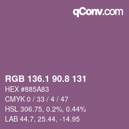 Color code: RGB 136.1 90.8 131 | qconv.com