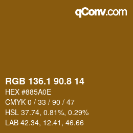 Color code: RGB 136.1 90.8 14 | qconv.com