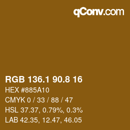 Color code: RGB 136.1 90.8 16 | qconv.com