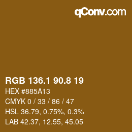 Color code: RGB 136.1 90.8 19 | qconv.com