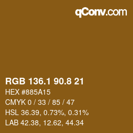 カラーコード: RGB 136.1 90.8 21 | qconv.com