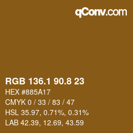 Color code: RGB 136.1 90.8 23 | qconv.com