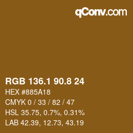 Color code: RGB 136.1 90.8 24 | qconv.com