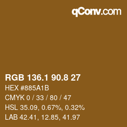 Color code: RGB 136.1 90.8 27 | qconv.com