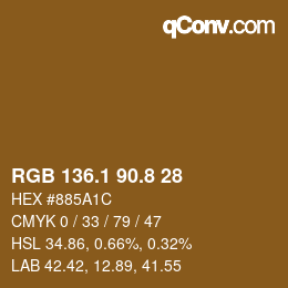 Color code: RGB 136.1 90.8 28 | qconv.com