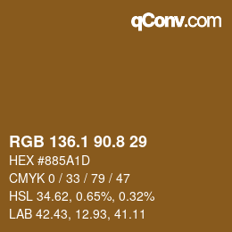 Color code: RGB 136.1 90.8 29 | qconv.com