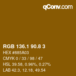 Color code: RGB 136.1 90.8 3 | qconv.com