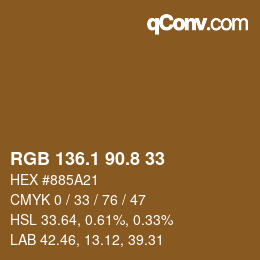 Color code: RGB 136.1 90.8 33 | qconv.com