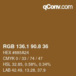 Color code: RGB 136.1 90.8 36 | qconv.com