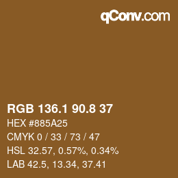 Color code: RGB 136.1 90.8 37 | qconv.com