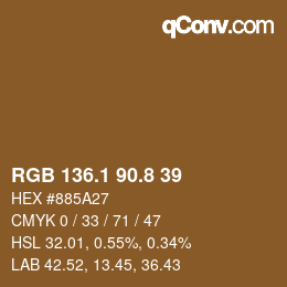 Color code: RGB 136.1 90.8 39 | qconv.com