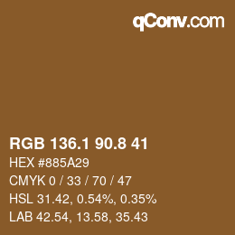 Color code: RGB 136.1 90.8 41 | qconv.com