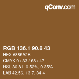 Color code: RGB 136.1 90.8 43 | qconv.com
