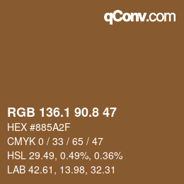 Color code: RGB 136.1 90.8 47 | qconv.com