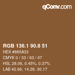 Color code: RGB 136.1 90.8 51 | qconv.com