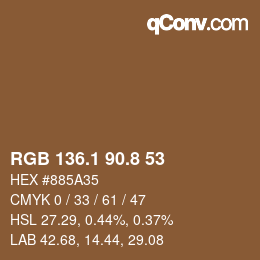 Color code: RGB 136.1 90.8 53 | qconv.com