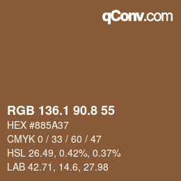 Color code: RGB 136.1 90.8 55 | qconv.com