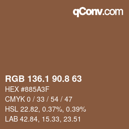 Color code: RGB 136.1 90.8 63 | qconv.com