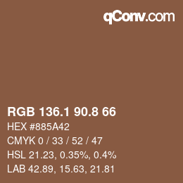 Farbcode: RGB 136.1 90.8 66 | qconv.com