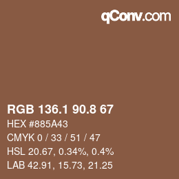 Color code: RGB 136.1 90.8 67 | qconv.com