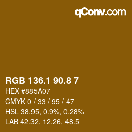 カラーコード: RGB 136.1 90.8 7 | qconv.com