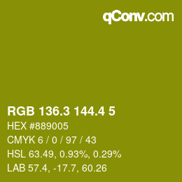 カラーコード: RGB 136.3 144.4 5 | qconv.com
