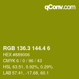カラーコード: RGB 136.3 144.4 6 | qconv.com
