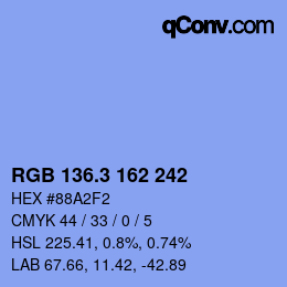 カラーコード: RGB 136.3 162 242 | qconv.com