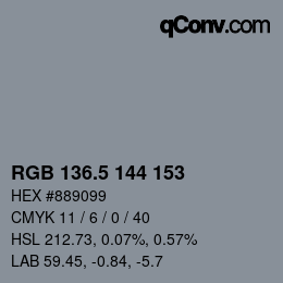 Color code: RGB 136.5 144 153 | qconv.com
