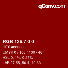 カラーコード: RGB 136.7 0 0 | qconv.com